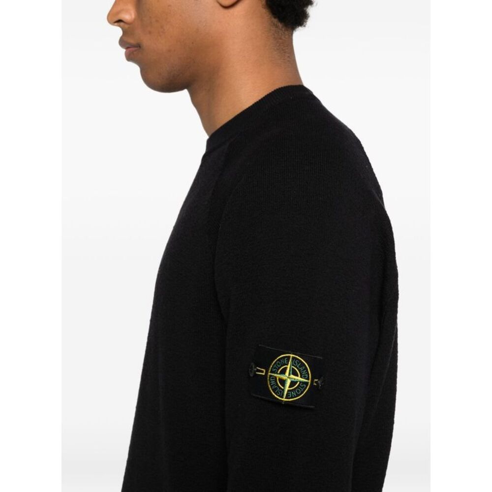 Stone Island Men's Logo Cotton Crewneck Sweater - Picture 2 of 5